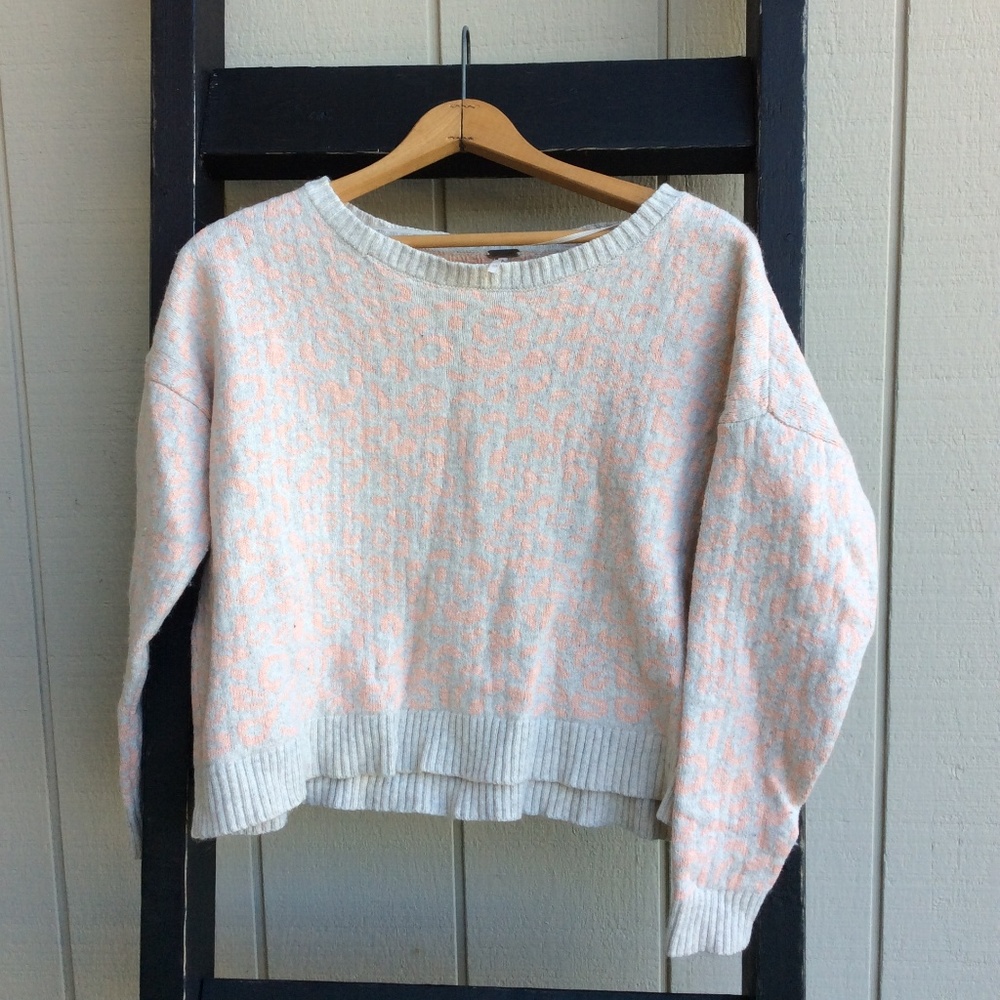 Free People Cropped Leopard Sweater